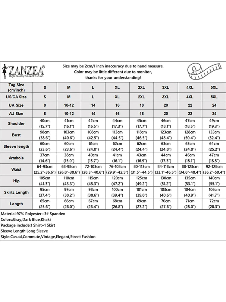 Vintage Satin Silk Dress Suit ZANZEA Fashion Solid Shirt Outfits Swing Skirt Sets Casual Loose Buttons Holiday Office 2pcs Sets