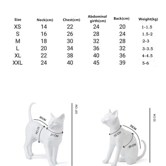 Clothing for Cat Spring Warm Striped Cotton T-Shirt Long Sleeves Coat for Sphynx Soft Green Black Jumpsuit for Kittens in Autumn