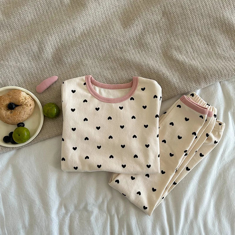 Children's Class A autumn and winter pajamas, boys and girls' wool stretcher home clothing, baby, small and large children's car