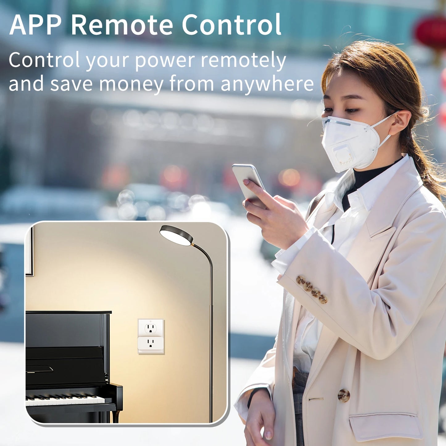 Matter WLAN-Smart-Stecker mit Timing-Funktion für US10A/EU/UK16A. Intelligente Steckdose mit Sprachsteuerung für Apple Home, Alexa und Google Home.