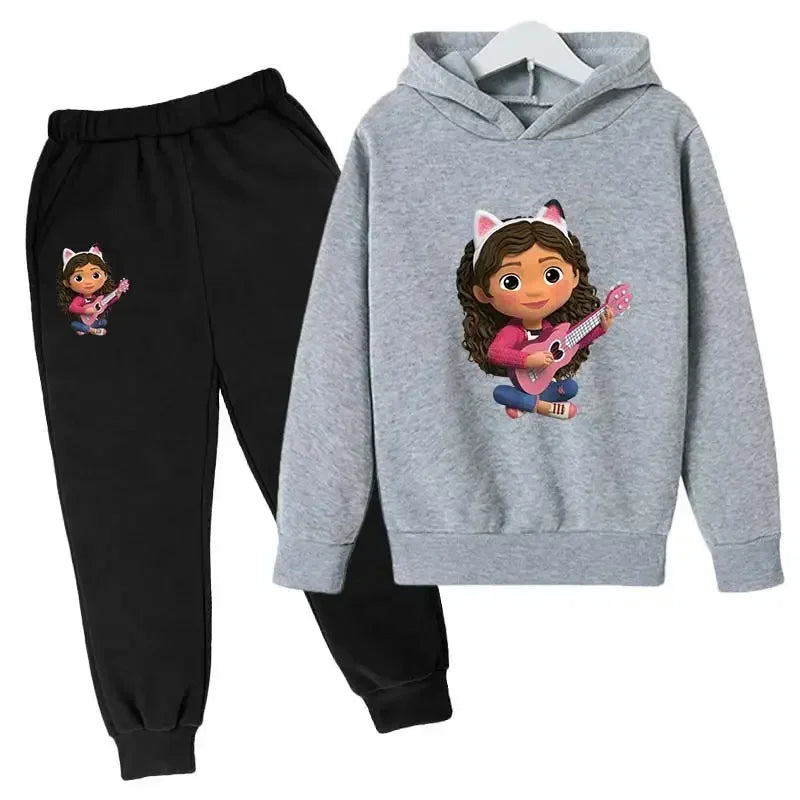 2024 Hoodie Kleinkind Mädchen Gabby Puppenhaus Kleidung Hoodies Hosen 2Pcs Sets Nette Kinder Kostüm Kinder Trainingsanzüge Kinder Gabby Katzen 