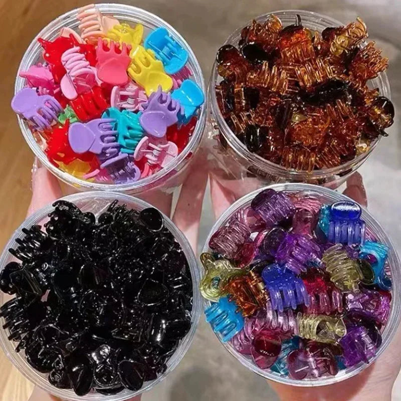 Black Mini Hair Claw Clips for Women Girls Korean Simple Small Transparent Plastic Clips Hairpin Kids Hair Styling Accessories