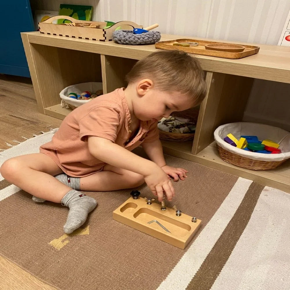 Montessori Beschäftigt Bord Schraube Bolzen Set Spielzeug für 2 Jahre Vorschule Montessori Pädagogisches Spielzeug Für Kinder Kinder Juguetes Montessori 