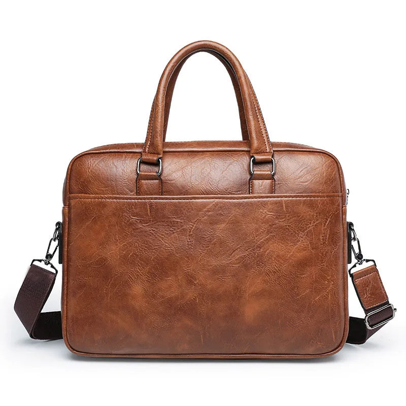 Herren Aktentasche PU Leder Executive Casual Handtasche Laptop Dokument Schulter Business Vintage Messenger Crossbody Designer Tasche 