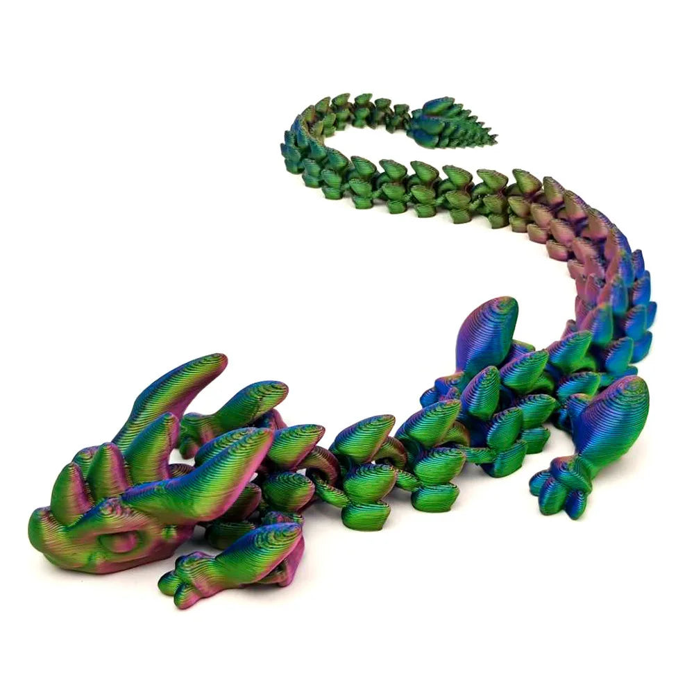 3D Printed Model Toys Dragon Multi-joint Ornament Kids Toys Realistic Animal Figures Decorations Relieving Desktop Boys Gifts
