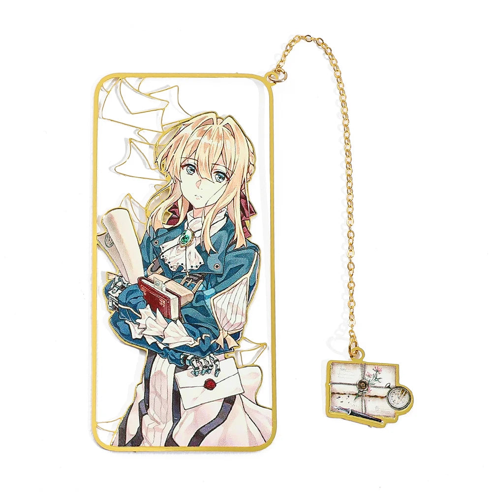 Anime Violet Evergarden Bookmark Exquisite Page Mark Tool Read Learn Stationery Book Supplies for Anime Fans Students Teachers