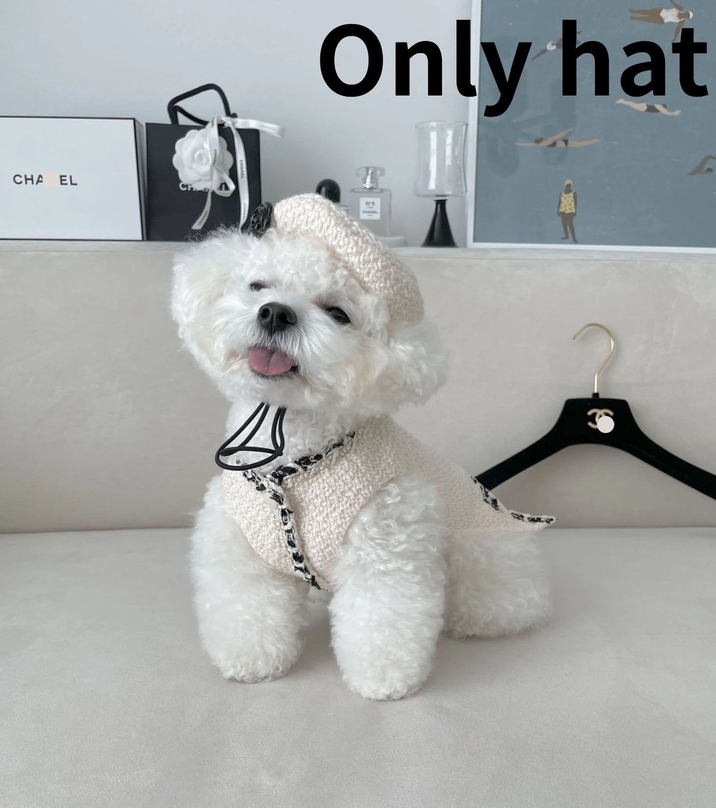 Only Hat Elegant Lady Knitted Hat Dog Outfit Cat Accessories Dog Hat Katten Accessories