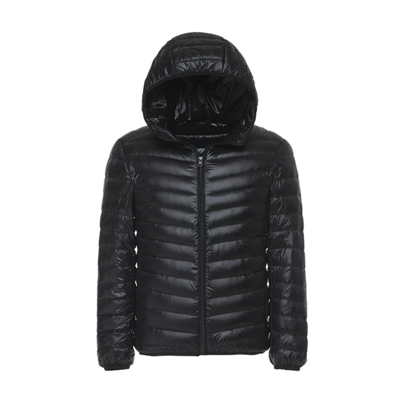 Men's Spring Ultra Lightweight Packable Down Jacket Hooded Breathable Coat Plus Size Men Hoodies Coat Feather Clothing 2024