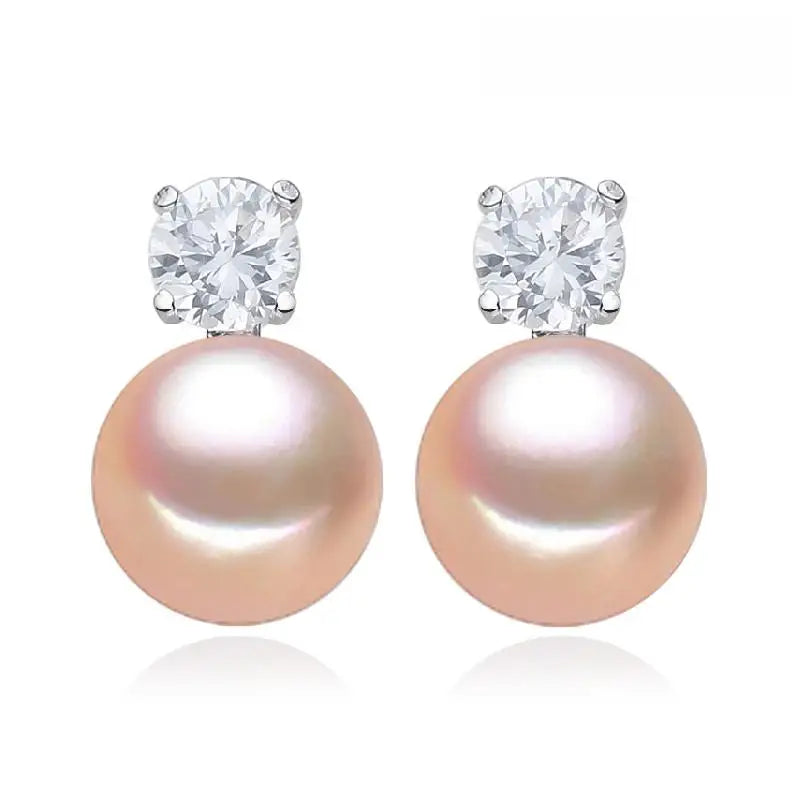 FENASY Genuine Natural Freshwater Pearl Stud Earrings 925 Sterling Silver Party Jewelry Elegant Gifts For Women Wholesale