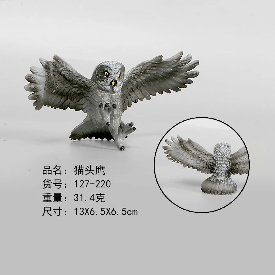 Simulation Animal Models Birds Figurine Parrots Owls Otriches Turkey PVC Plastic Models,Hand Painted Collection Toys For Kids