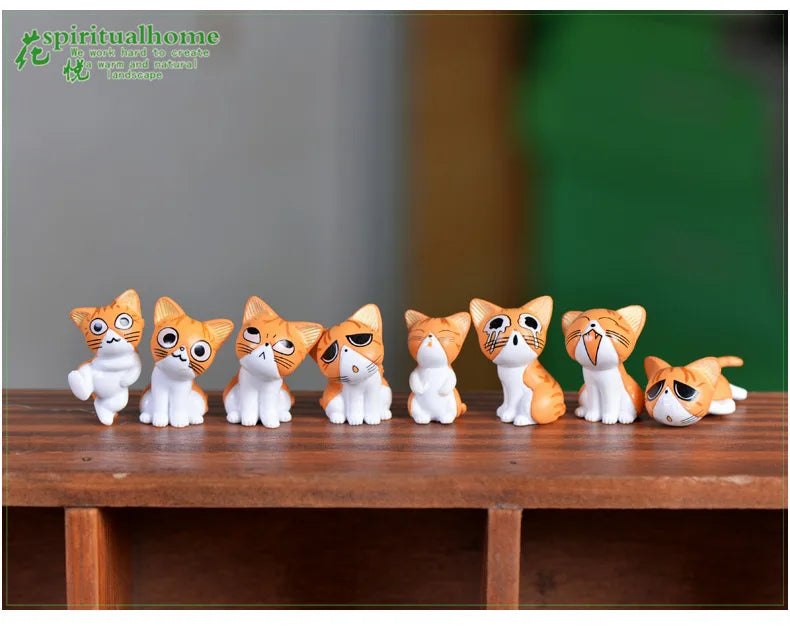 Mini Cheese Chis Cat Kitty Model Resin Kitten Cat Miniatures Figurine Animal Figurines Crafts Ornament for Home Decor