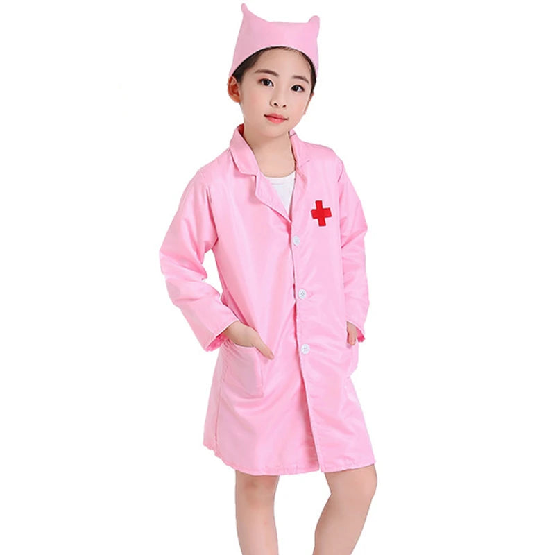 Kinder Cosplay Kleidung Jungen Mädchen Arzt Krankenschwester Uniformen Ausgefallene Kleinkind Weihnachten Weihnachten Rollenspiel Kostüme Party Wear Arztkittel