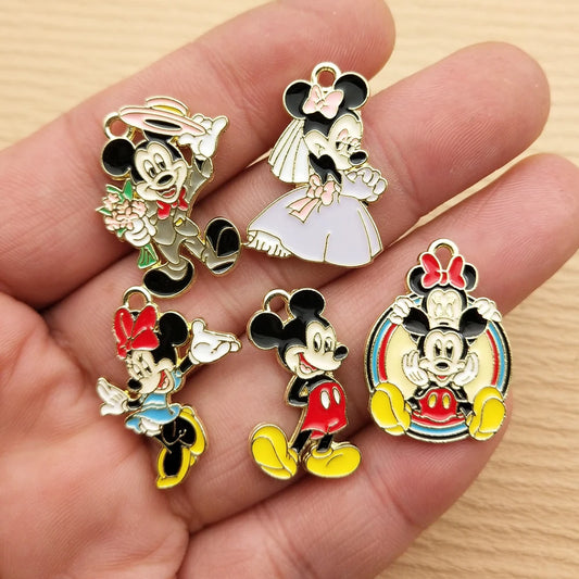 10pcs Anime Cartoon Charm for Jewelry Making Enamel Necklace Pendant Bracelet Accessories Diy Supplies Alloy Metal Gold Plated