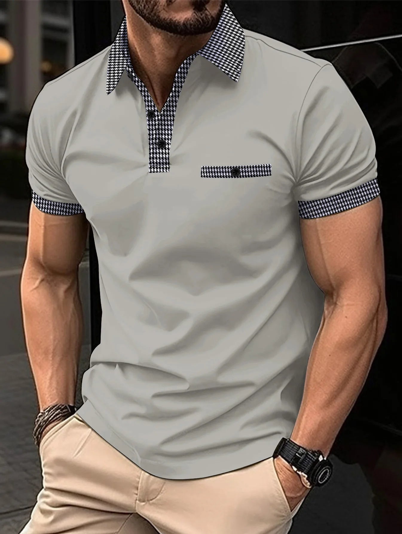 2023 Summer New Men's Casual Short-Sleeved Polo Shirt Trip Fashion Lapel T-Shirt Men's Breathable Polo Shirt Men's Clothing
