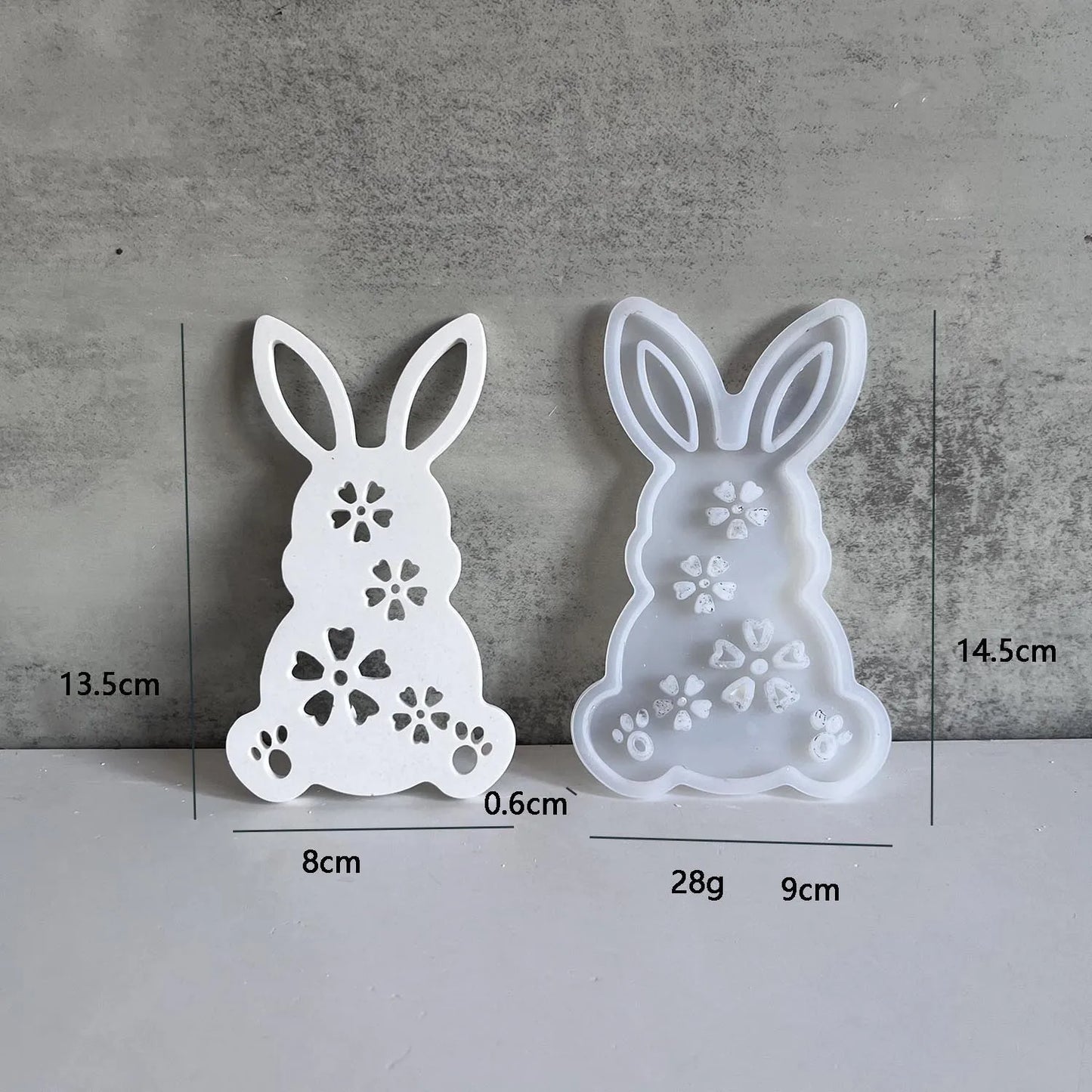 Easter Rabbit Atmosphere Light Silicone Mold Cute bunny Candlestick Holder Gypsum Dropping Mold Festive Home Decor