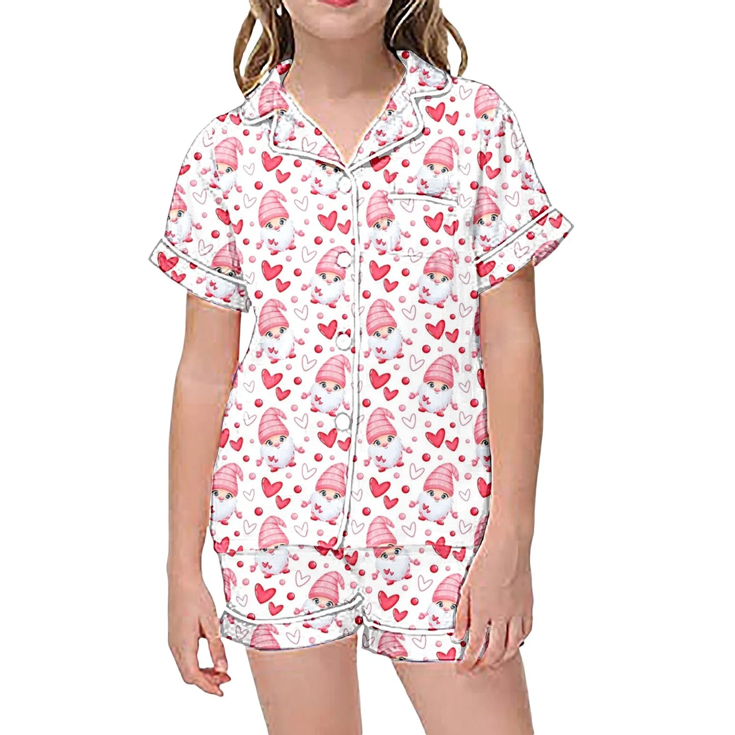 Cute Roller Monkey Print Pajama Short Sleeve Shirt And Shorts Pajama Set Sleepwear 2 Piece Set Pajamas For Kids Children Graphic