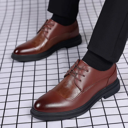 2025 Spring Gentleman Oxfords Leather Shoes Luxury Goods Men Shoes Fashion Casual Pointed Toe Formal Business Male Wedding Dress men shoes