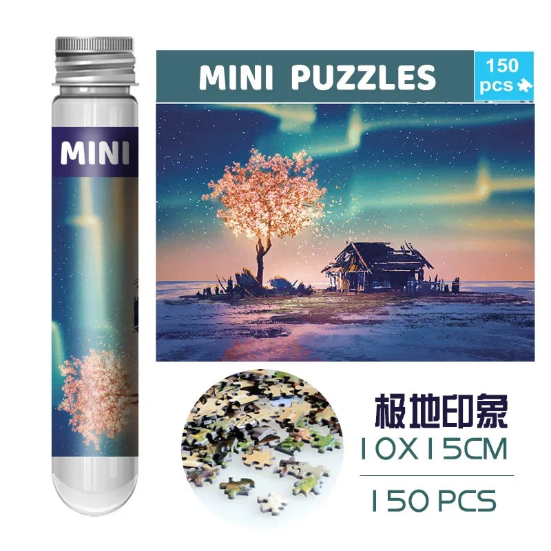 150pc Mini Test Tube Puzzle Pieces Micro Jigsaw Test Tube Tiny Puzzle Challenging Children Creative Puzzle Game Gifts