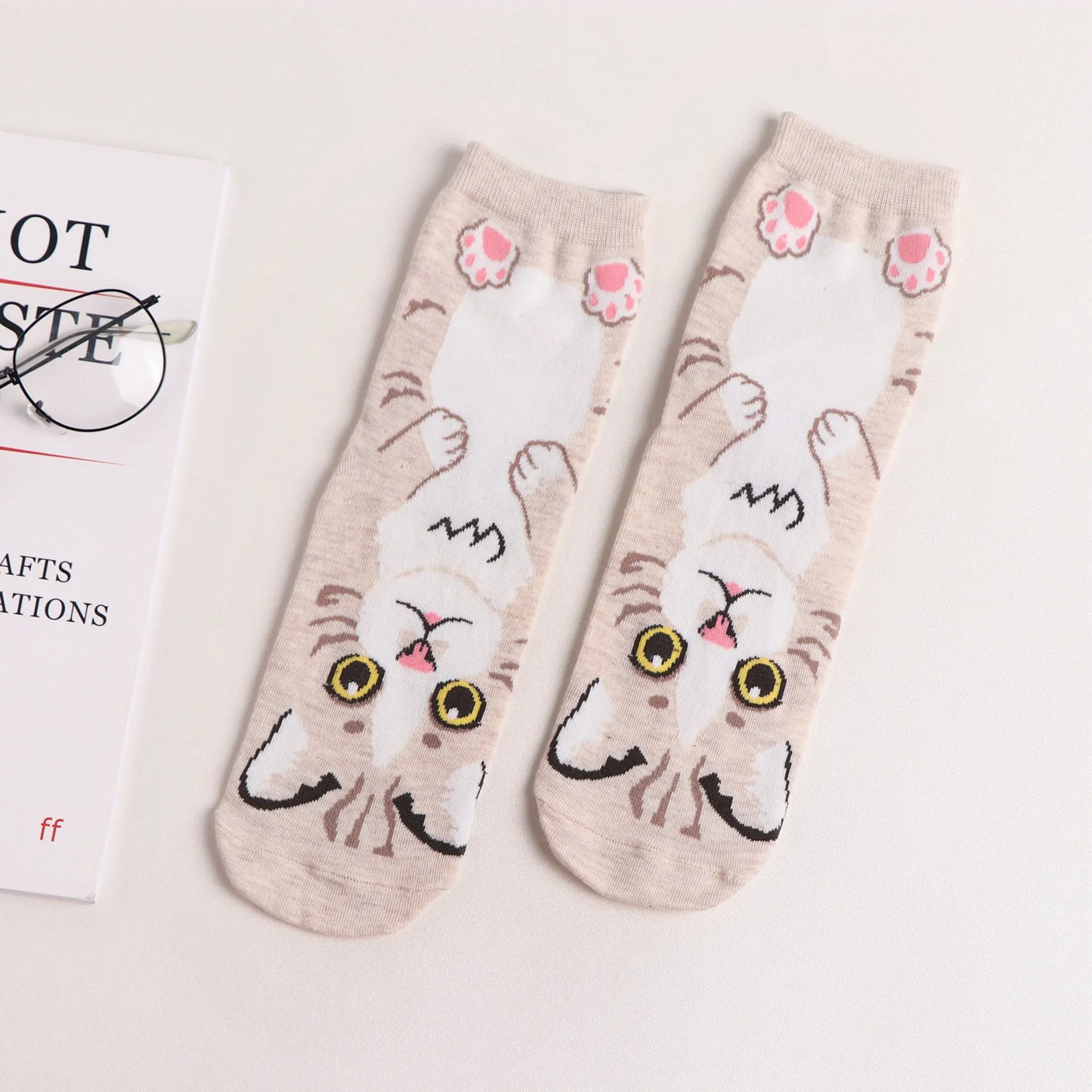 25 Patterns Korea Japan Fashion Funny Cartoon Lovely Cats Happy Socks Women Girls Casual Streetwear Cute Dress Sox Spring Summer
