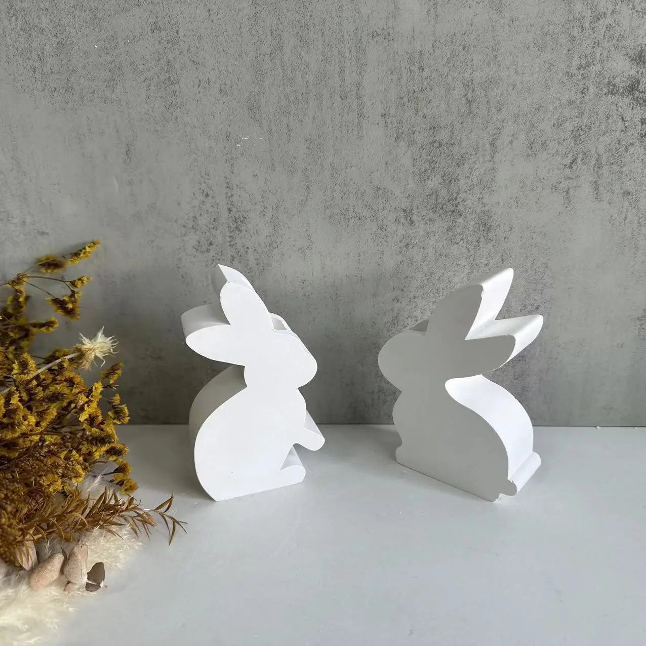 Easter Bunny Candle Holder Mold DIY Candlestick Cement Gypsum Silicone Mold Epoxy Resin Ornaments Mold Home Decoration Crafts