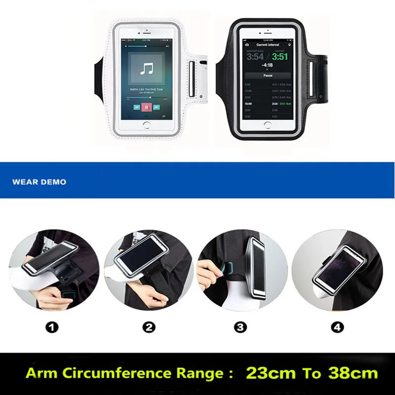 Handytasche Hülle zum Laufen Armbandhalter für Xiaomi Pocophone F1 Mi iPhone 15 13 12 11 Huawei P40 Samsung Armbandhülle 