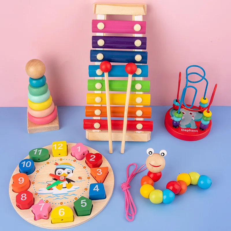 Montessori Babyspielzeug Kinder 3D Holzpuzzles Frühes Lernen Babyspiele Spielzeug Pädagogisches Holzspielzeug Für Kinder Geburtstagsgeschenke 