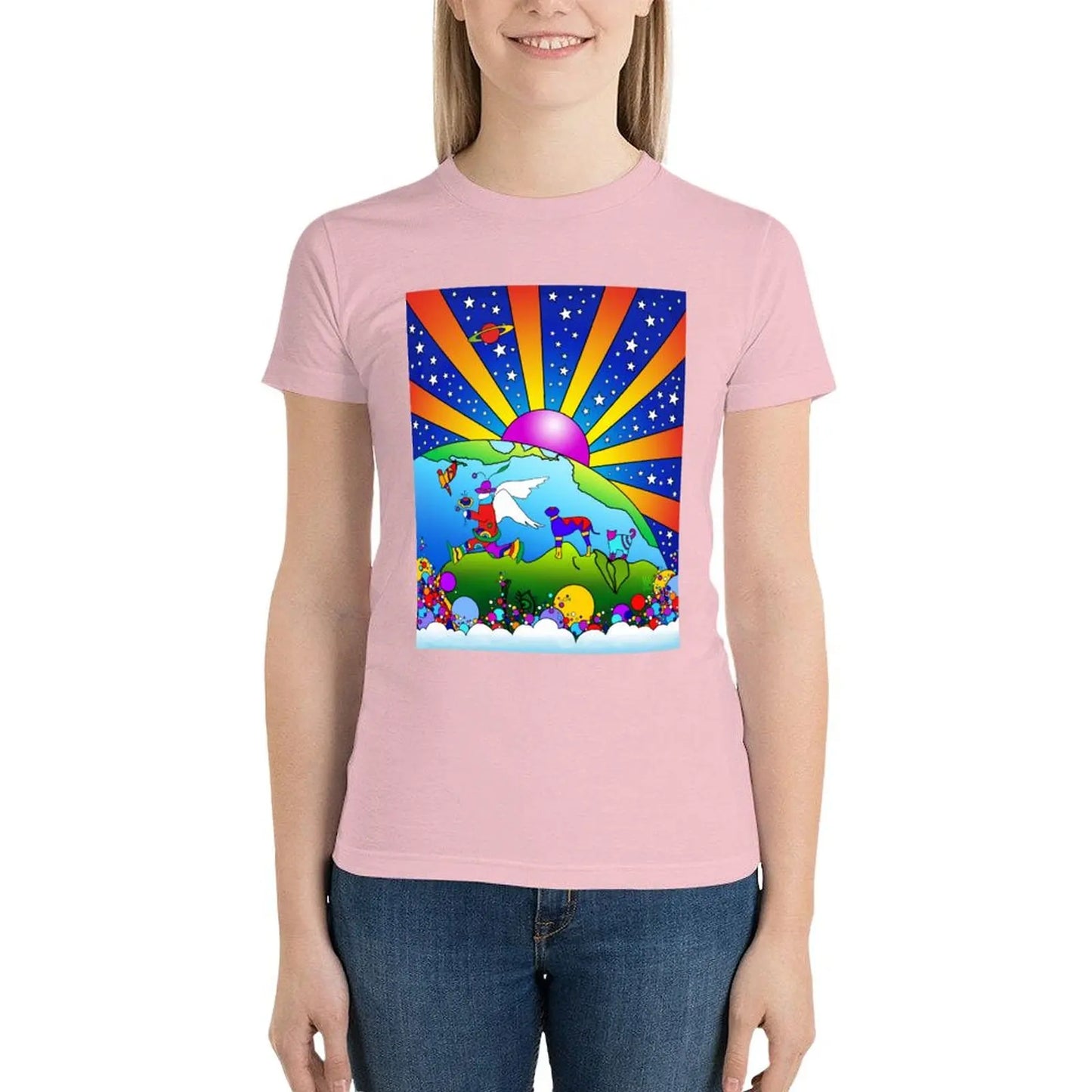 Cosmic Pet World T-Shirt tops clothes plus size tops cute tops Women clothing