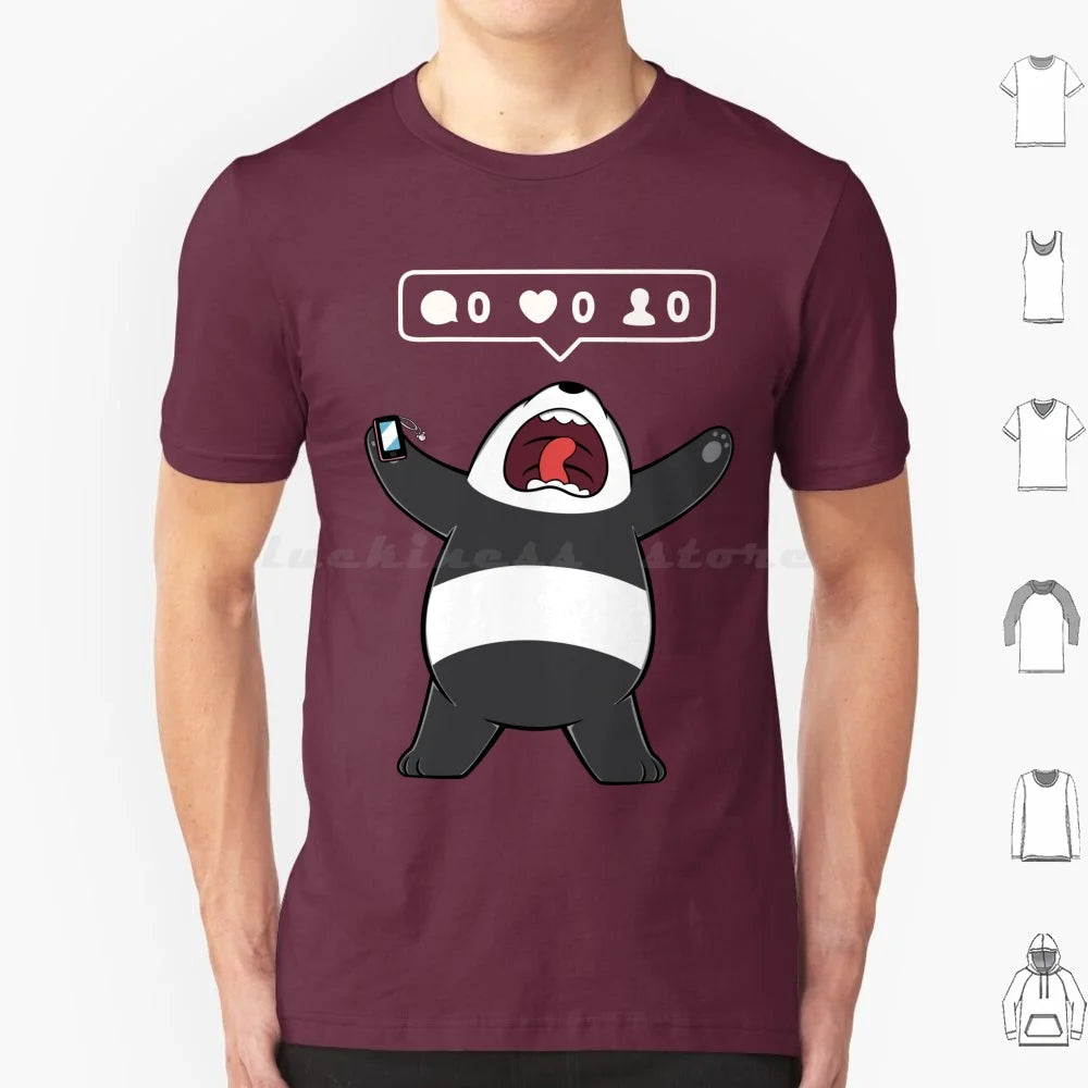 Life In A Rectangular Form T Shirt 6xl Cotton Cool Tee Panda Bear Cartoon Grizzly Ice Polar Cool Cute Animation Tv Gumball