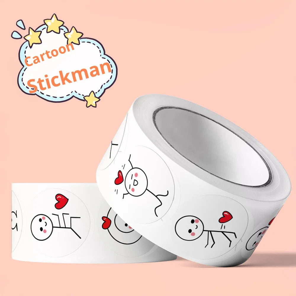 500pcs 20mm Cartoon Reward Sticker Roll Love Labels Valentine's Day Sticker for Wedding Gift Decor Envelope Sealing Scrapbooking