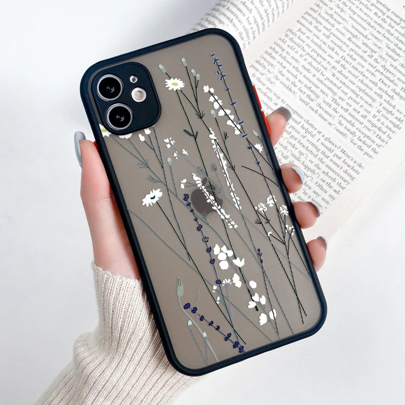 Fashion Flower Phone Case For Samsung Galaxy S25 S24 S23 S22 Ultra S21 FE Plus A15 A35 A55 A34 A54 A33 A53 A52S Clear Back Cover