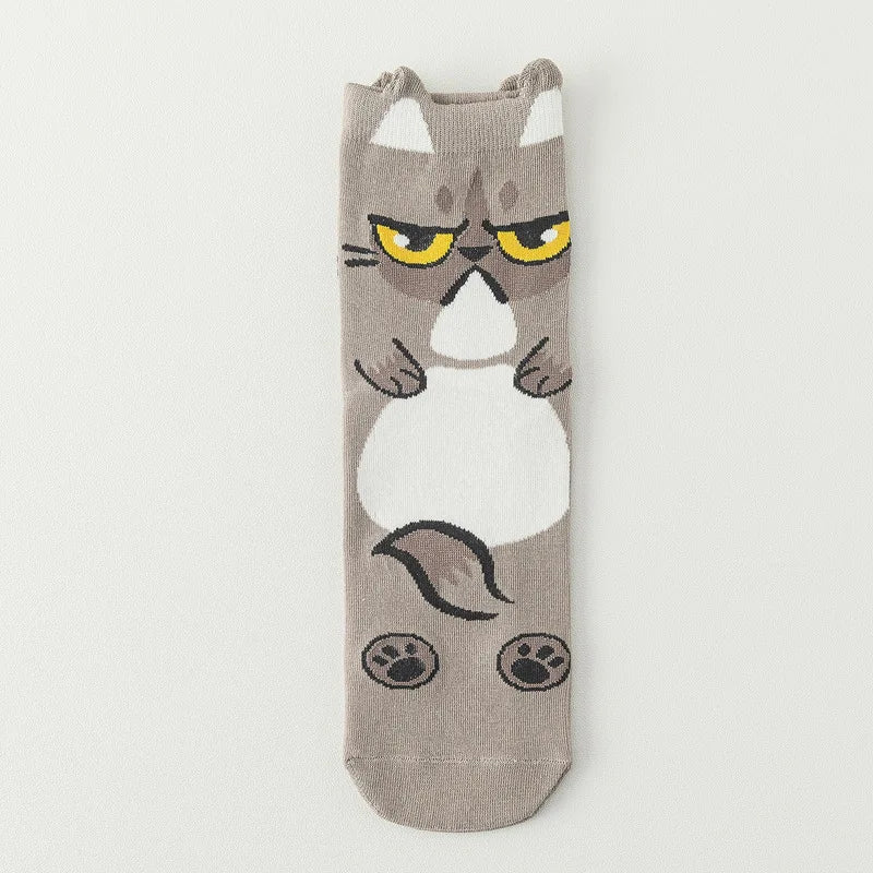 25 Patterns Korea Japan Fashion Funny Cartoon Lovely Cats Happy Socks Women Girls Casual Streetwear Cute Dress Sox Spring Summer