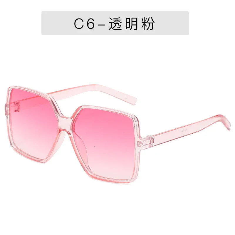 2025 Fashion Women Oversize Sunglasses Gradient Plastic Brand Designer Female Sun Glasses