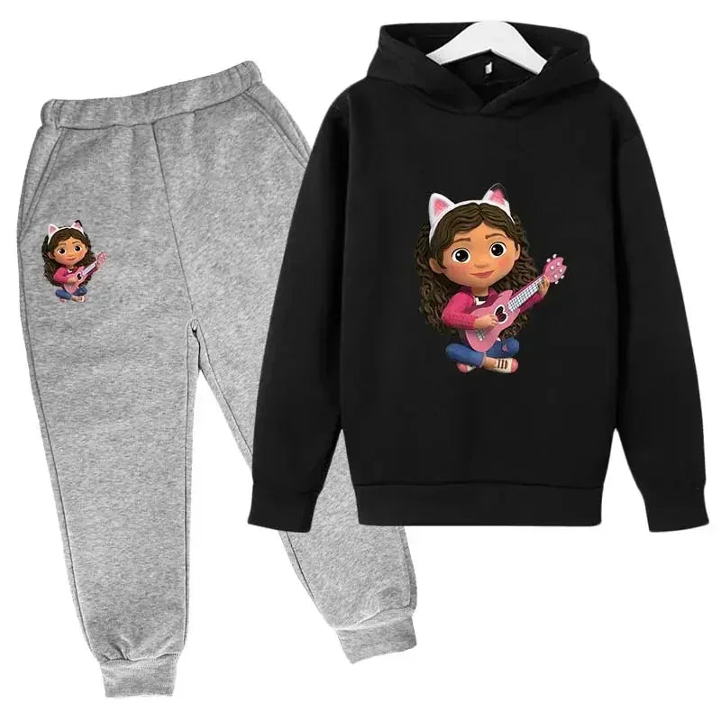 2024 Hoodie Kleinkind Mädchen Gabby Puppenhaus Kleidung Hoodies Hosen 2Pcs Sets Nette Kinder Kostüm Kinder Trainingsanzüge Kinder Gabby Katzen 