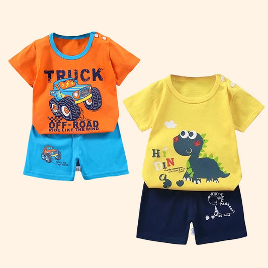 Mode Kinder Kleidung Jungen Mädchen Sets Top Shorts 2PCS 100% Baumwolle Weiche Sommer Kinder Baby Tücher T-shirt Shorts Kleinkind anzug 