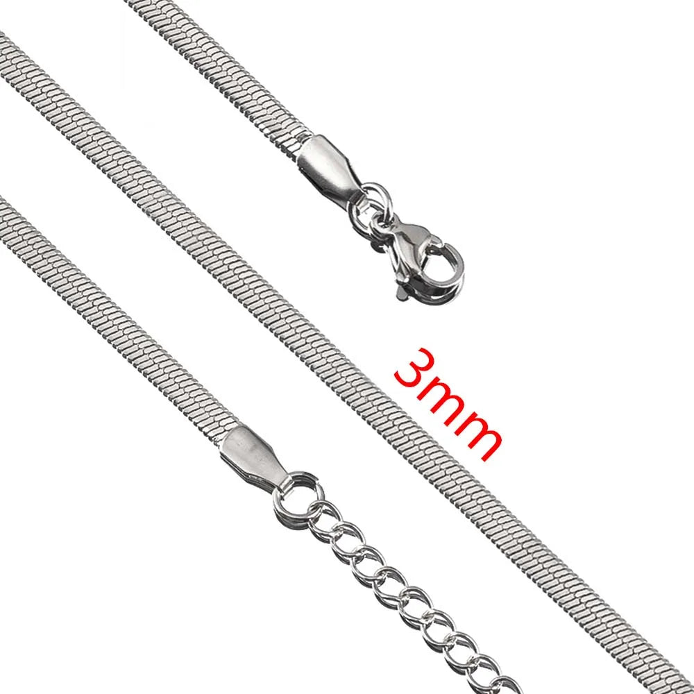 No Fade 5pcs Stainless Steel Twist Chain Necklace Box Snake Chain with Clasp Open Ring DIY Men Jewelry Making Findings Accessory