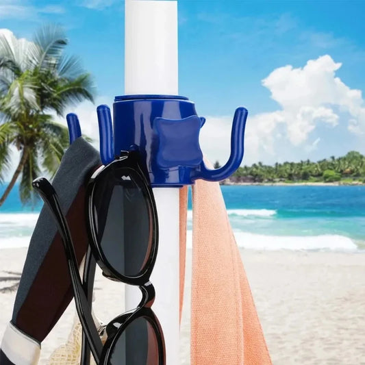 Beach Sunshade Umbrella Hook Hanging Rack Outdoor Camping Trip Clasp 4 Prongs Hook For Towels Bags Hats Sunglasses