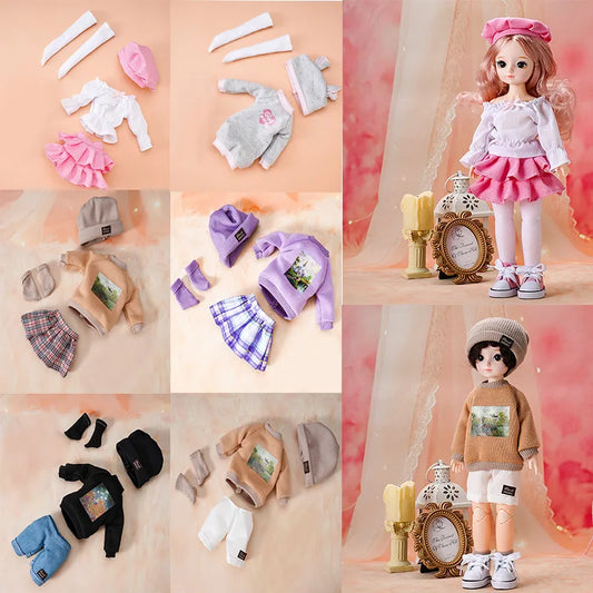 1/6 BJD 30CM Anime Puppe Mode Kausalen Anzug Puppe Ersatz Kleidung Rock Zubehör Kinder Mädchen DIY Spielzeug Geschenk Reborn Kawaii 