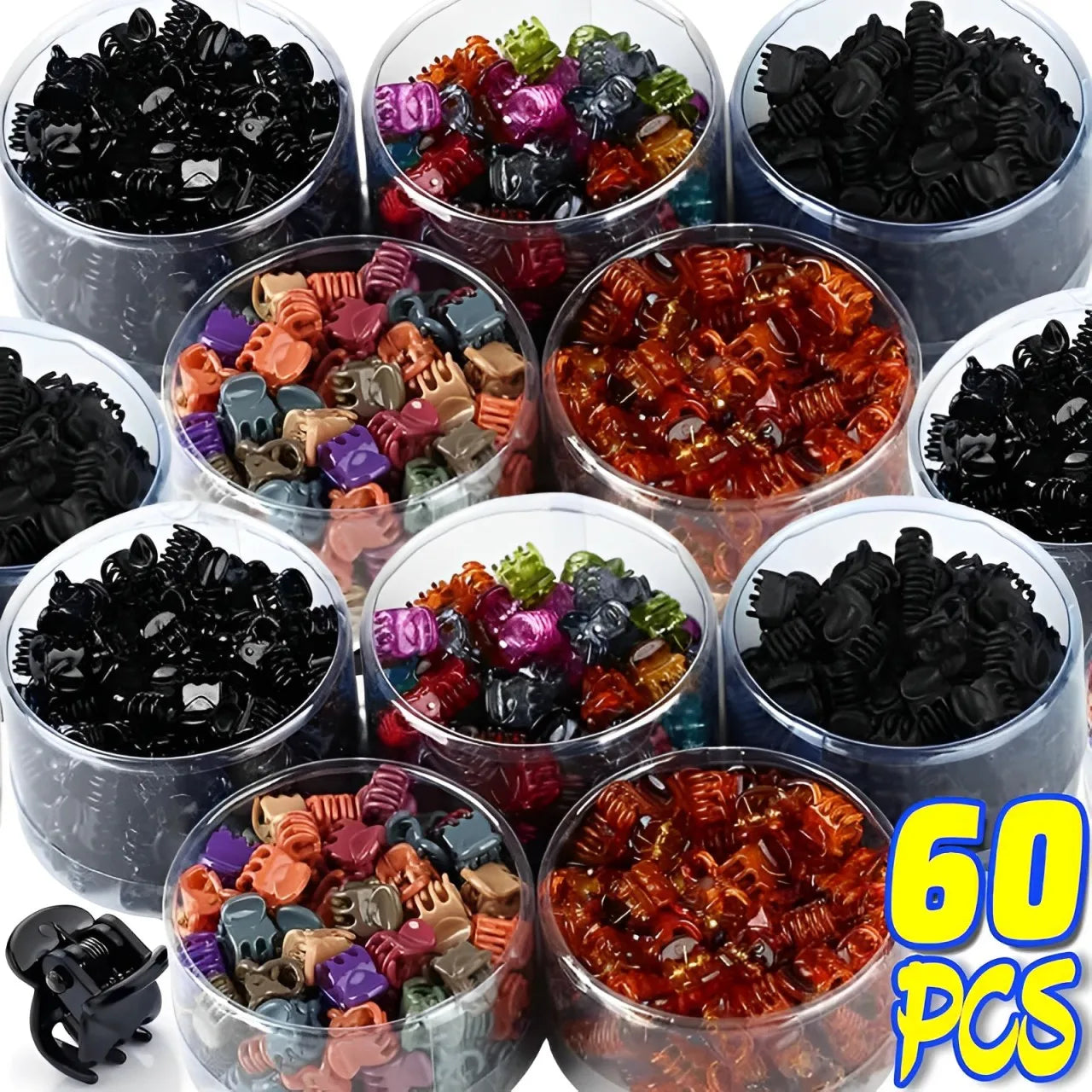 Black Mini Hair Claw Clips for Women Girls Korean Simple Small Transparent Plastic Clips Hairpin Kids Hair Styling Accessories