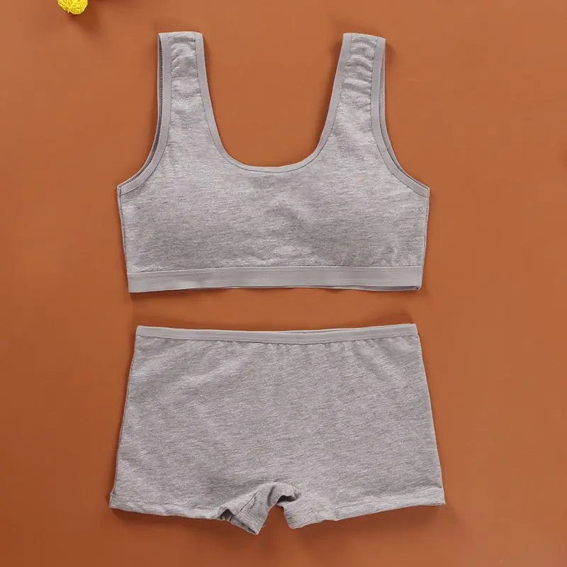 Training Bras Girls Teenage Underwear Set Cotton  Girls Topic Panties 8-14 Y