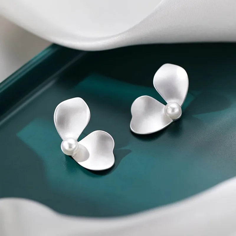 925 Sterling Silver Pearl Butterfly Shape Earrings Fashion Charm Simple Style Earrings Birthday Gift Women's Fine Jewelry