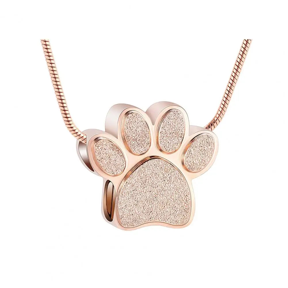 Meaningful Pet Ash Pendant Pet Paw Print Cremation Necklace for Ash Keepsake Jewelry Cat Dog Urn Pendant for Ash for Man/women
