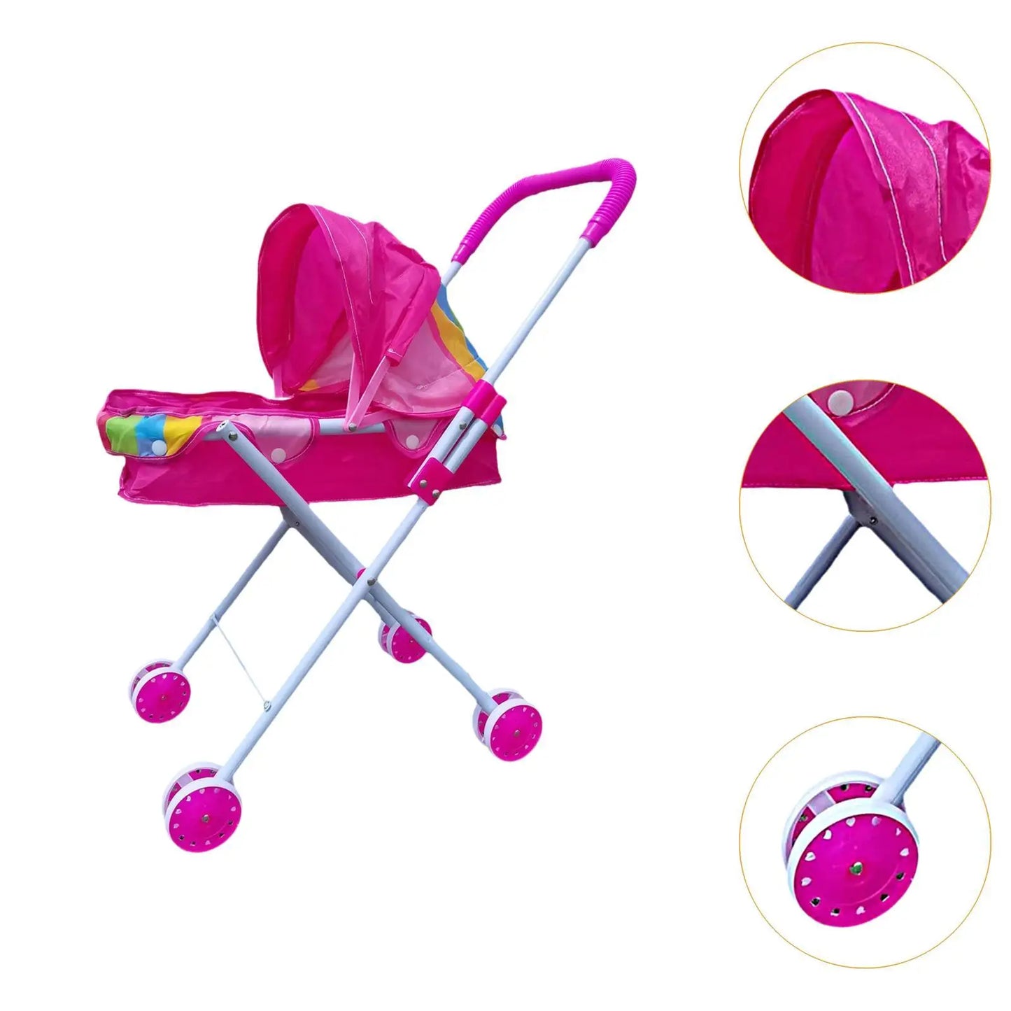 Doll Stroller Doll Accessories Toddlers Role Play Trolley for Infant Kids