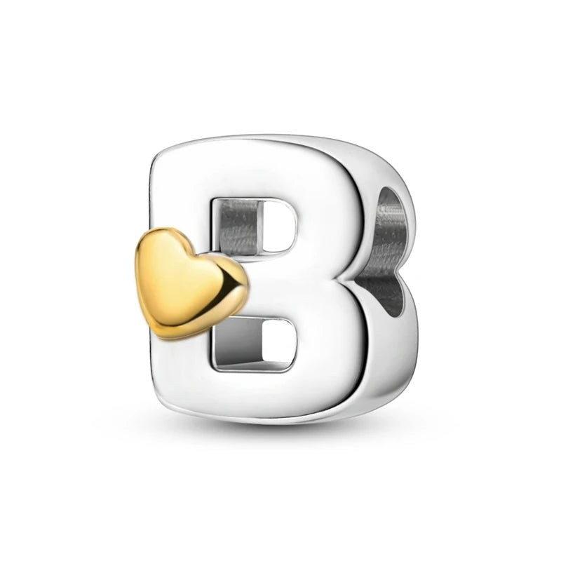 Fit Pandora 925 Original Bracelets Love 26 English Letters Series Silvering Charms Beads For DIY Birthday Jewelry Making