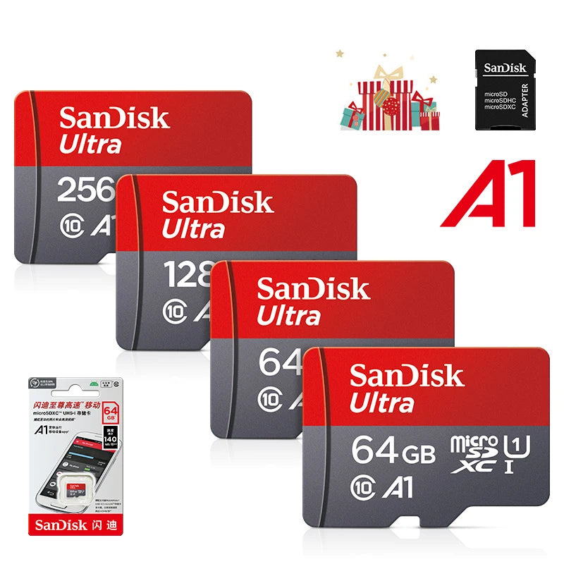 SanDisk Ultra A1 Micro SD Karte 128GB Class 10 Flash TF Karte 128GB Speicherkarte 128gb Memoria Disk für Samsung Galaxy S21 S20 S10 S10e S20e S20+ S10+ S10+ S10+ S10+ S10+ 