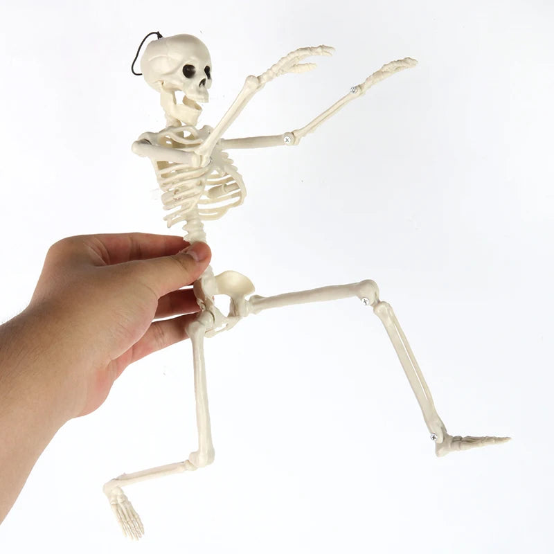 Skeleton Halloween Decorations 40cm Posable Funny Lifelike Plastic Skeletons for Haunted House Graveyard Scene Party Props Decor