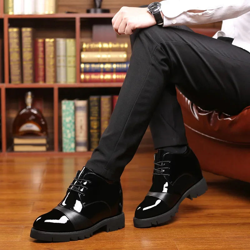 12cm Elevator Shoes Deodorant Business Men's Formal Leather Shoes New Inner Heightening Shoes Men's Invisible Inner Heightening