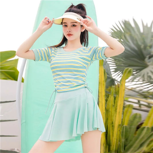 Women Bikini 2023 New Print Beach Skirt CuteBlouse Bikini Fashion Ladies Split Swimsuit Bikini Sets Swimwear Dropshipping  비키니