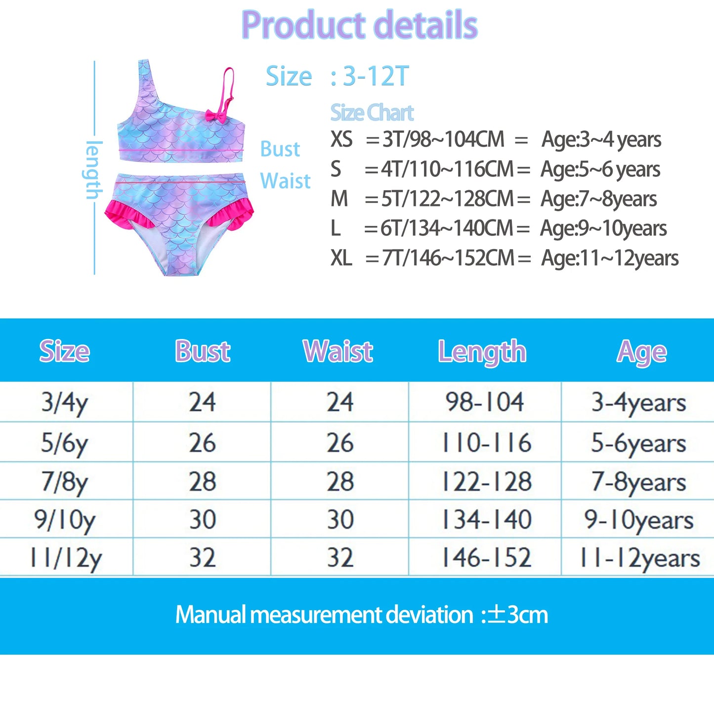 The Little Mermaid Girls Swimsuit One-Piece Bathing Suit Children Dresses Summer Swimwear Beach Suit Kid Wear Mermaid Fish Scale