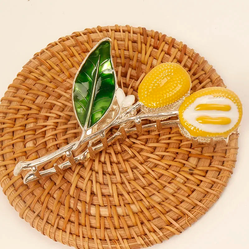 fresh Durian Metal Hair Clip Hair claws fruit oil drop flower Personality Fruit Funny Hair Claw Hairpin for Women Girls Headwear