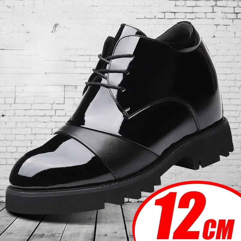 12cm Elevator Shoes Deodorant Business Men's Formal Leather Shoes New Inner Heightening Shoes Men's Invisible Inner Heightening